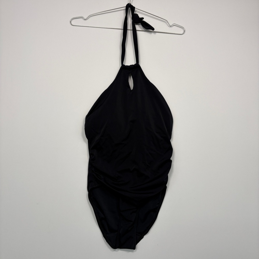 NWT Freya Womens One Piece Swimsuit 30H Black Remix Halter Underwire AS3948BLK